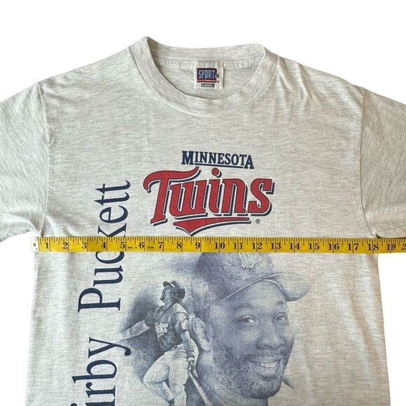 Minnesota TWINS Kirby Puckett Gray T Shirt Vintage 1997 Size Medium - Picture 6 of 12
